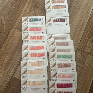Color Street Assorted Pink, Coral, Mint & Nude Peelable Nail Strips- 19 sets